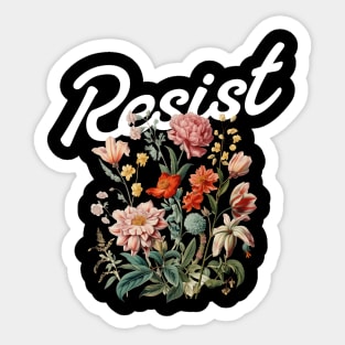 Resist Floral Protest Trump Anti Trump Sticker